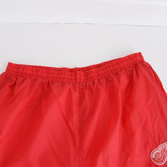 VTG 80S NHL Detroit Red Wings Cotton Lined String Waist Nylon Track Slush Pants - Picture 9 of 9